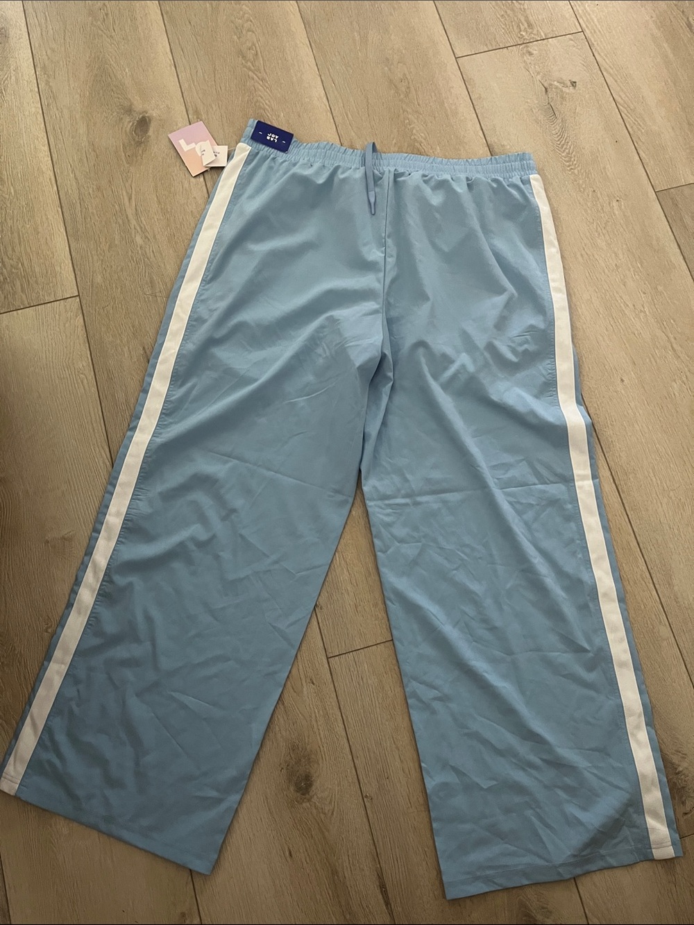 Womens XL Joy Lab Light Blue Track Pants with White Side Stripe